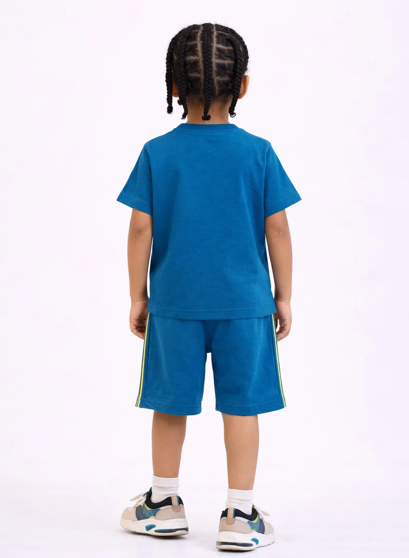Victor And Jane  Boys JR Athletics Printed T-Shirt & Navy Shorts Set for Men | Best Price UAE